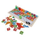 Montessori Wooden Children's Logarithmic Drawing Board with Geometric Blocks & Magnetic Stickers