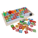 Montessori Wooden Children's Logarithmic Drawing Board with Geometric Blocks & Magnetic Stickers