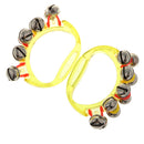 1 Pair Plastic Tambourine Hand Bell Shaker Baby Kids Early Educational Instrument Toy Yellow