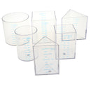 6 Pieces Clear Scaled Geometry Graduated Glass Measuring Cups Kids Early Learning Science Toy Lab Equipment