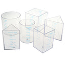 6 Pieces Clear Scaled Geometry Graduated Glass Measuring Cups Kids Early Learning Science Toy Lab Equipment