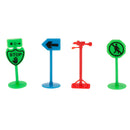 13pcs Plastic Assorted Engineering Vehicles Block Street Traffic Sign Playset Toy Kids Educational