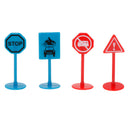 13pcs Plastic Assorted Engineering Vehicles Block Street Traffic Sign Playset Toy Kids Educational