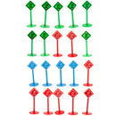 20pcs Plastic Car Toy Accessories Street Traffic Light Road Signs Playset Toy Kids Educational -Parking Lot Directions