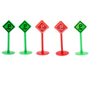 20pcs Plastic Car Toy Accessories Street Traffic Light Road Signs Playset Toy Kids Educational -Parking Lot Directions