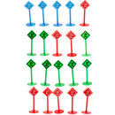 20pcs Plastic Car Toy Accessories Street Traffic Light Road Signs Playset Toy Kids Educational -Parking Lot Directions