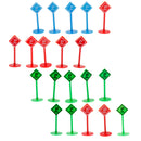 20pcs Plastic Car Toy Accessories Street Traffic Light Road Signs Playset Toy Kids Educational -Parking Lot Directions