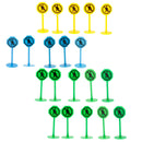 20pcs Plastic Car Toy Accessories Street Traffic Light Road Signs Playset Toy Kids Educational - Pedestrian Prohibited