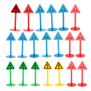 20pcs Plastic Car Toy Accessories Street Traffic Light Road Signs Playset Toy Kids Educational - Warning