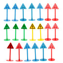 20pcs Plastic Car Toy Accessories Street Traffic Light Road Signs Playset Toy Kids Educational - Warning