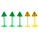 20pcs Plastic Car Toy Accessories Street Traffic Light Road Signs Playset Toy Kids Educational - Warning