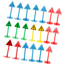 20pcs Plastic Car Toy Accessories Street Traffic Light Road Signs Playset Toy Kids Educational - Warning