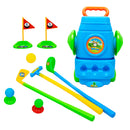 9Pcs Plastic Mini Golf Play Set Kids Golf Club Set Outdoor Sports Toy - Blue