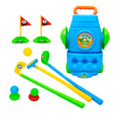 9Pcs Plastic Mini Golf Play Set Kids Golf Club Set Outdoor Sports Toy - Blue