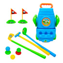 9Pcs Plastic Mini Golf Play Set Kids Golf Club Set Outdoor Sports Toy - Blue