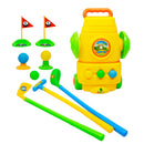 9Pcs Plastic Mini Golf Play Set Kids Golf Club Set Outdoor Sports Toy - Yellow