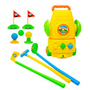 9Pcs Plastic Mini Golf Play Set Kids Golf Club Set Outdoor Sports Toy - Yellow