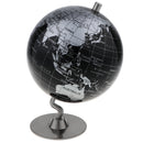 5.5 Inch Small Black Silver Illuminated World Globe Alloy Desktop Rotating World Map Globe, Kids Educational Toy Gift