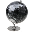 5.5 Inch Small Black Silver Illuminated World Globe Alloy Desktop Rotating World Map Globe, Kids Educational Toy Gift