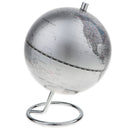 5.5 Inch Small Silver Illuminated World Globe Alloy Desktop Rotating World Map Globe, Kids Educational Toy Gift