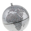 5.5 Inch Small Silver Illuminated World Globe Alloy Desktop Rotating World Map Globe, Kids Educational Toy Gift