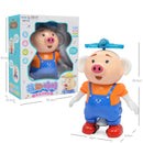 Electric Pets Piglet Dancing & Rotating Robot Toys for Kids, Funny Seaweed Dance Musical Flashing Intelligent Walking Toy Kids Gift - Blue