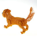 Metal Art Crafts Handmade Wire Dog Puppy Pet Model for Home Desk Office Ornaments Decor Hobby Toys Gifts - Gold