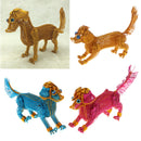 Metal Art Crafts Handmade Wire Dog Puppy Pet Model for Home Desk Office Ornaments Decor Hobby Toys Gifts - Gold