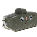 1/100 Scale German A7V Model, Battle Tank of the First World War, Armoured Fighting Vehicle Toy Collectibles