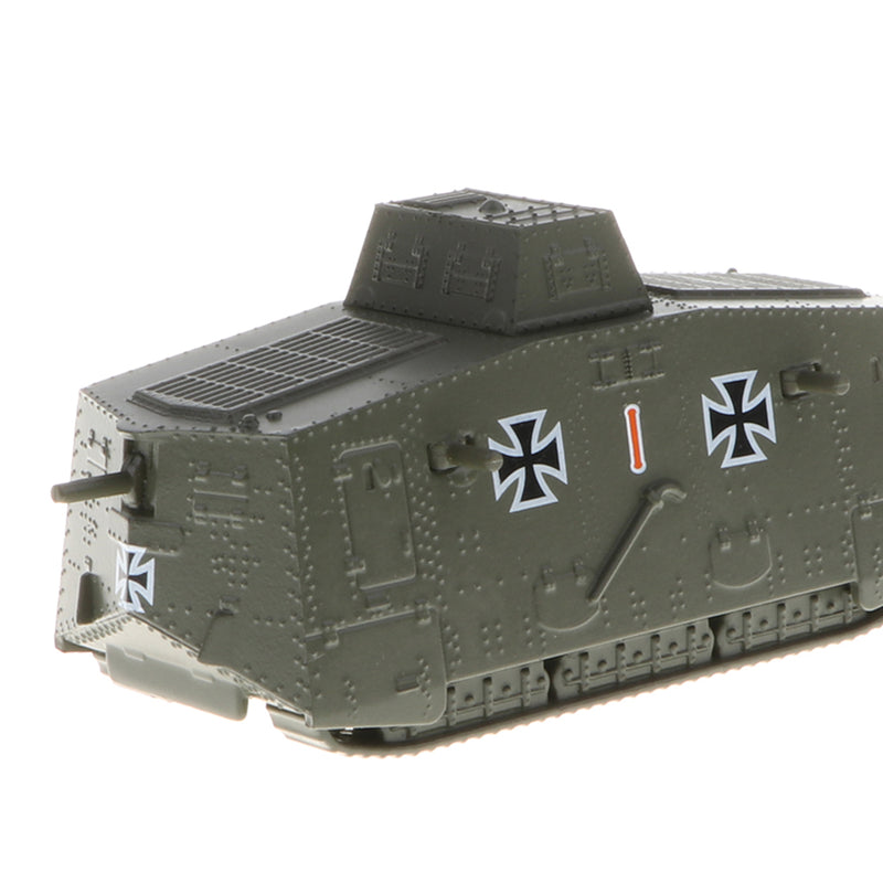 1/100 Scale German A7V Model, Battle Tank of the First World War, Armoured Fighting Vehicle Toy Collectibles