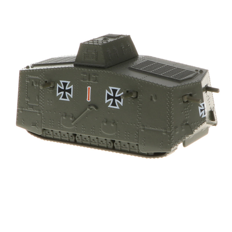 1/100 Scale German A7V Model, Battle Tank of the First World War, Armoured Fighting Vehicle Toy Collectibles