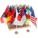 Montessori Educational Toy - 36 Hand Held Small International Flags On Stick