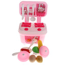 13 pieces Pretend Play Kitchen Toy - Cooking Foods Utensils Cookware Kitchenware, Box Style Oven Pots Pans for Kids Play House Game