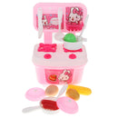 13 pieces Pretend Play Kitchen Toy - Cooking Foods Utensils Cookware Kitchenware, Box Style Oven Pots Pans for Kids Play House Game