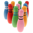 Kids Wooden Bowling Set With 10 Pins & 2 Bowling Balls for Indoor Bowling Sport Game Toy Xmas Gifts