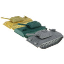 3Pcs Multi-Color Plastic Medium Tank Military Army Base Playset Accessories - Green Gray Yellow