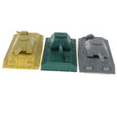 3Pcs Multi-Color Plastic Medium Tank Military Army Base Playset Accessories - Green Gray Yellow