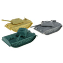 3Pcs Multi-Color Plastic Medium Tank Military Army Base Playset Accessories - Green Gray Yellow