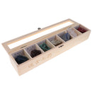 Rock & Mineral Collection - Geology Specimens Earth Science Educational - Wooden Box Of 7 pieces Natural Quartz Amethyst Azurite Coral