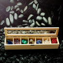 Rock & Mineral Collection - Geology Specimens Earth Science Educational - Wooden Box Of 7 pieces Natural Quartz Amethyst Azurite Coral