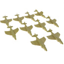 10Pcs Plastic Military Fighter Aircraft Army Base Playset Accessories for Kids - Yellow