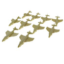 10Pcs Plastic Military Fighter Aircraft Army Base Playset Accessories for Kids - Yellow