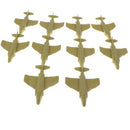 10Pcs Plastic Military Fighter Aircraft Army Base Playset Accessories for Kids - Yellow