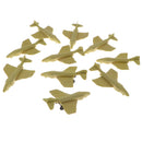 10Pcs Plastic Military Fighter Aircraft Army Base Playset Accessories for Kids - Yellow