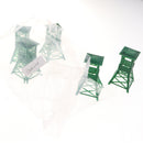 10Pcs Plastic Military Watch Tower Miniature Army Base Building Playset Accessories - Green