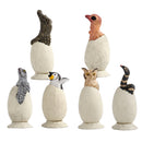 6pcs PVC Zoo Animal Eggs Figure Toys Wildlife Animal Egg Figurine Party Supplies