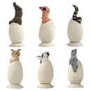 6pcs PVC Zoo Animal Eggs Figure Toys Wildlife Animal Egg Figurine Party Supplies