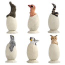 6pcs PVC Zoo Animal Eggs Figure Toys Wildlife Animal Egg Figurine Party Supplies