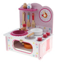 Wooden Kitchen Toy Cooking Stove Bench Pans Pot Cookware Pretend Kitchenware Playset for Kids Play House Developmental Game