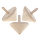 Set of 3 Classic Wooden Spinning Tops Peg-Top Adult Kid Spinning Toy Outdoor Games